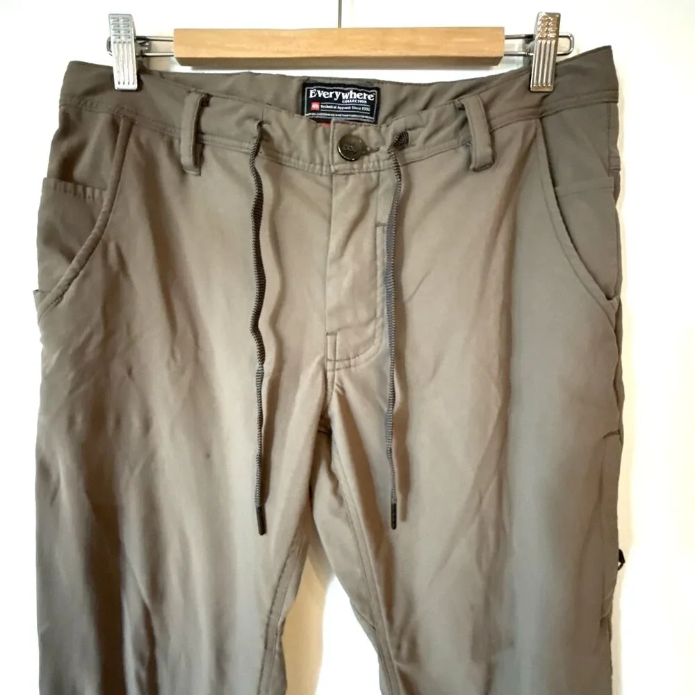 686 Everywhere Brown Slim Fit Taper Stretch Pants Comfy Travel | Mens 30Wx 30L